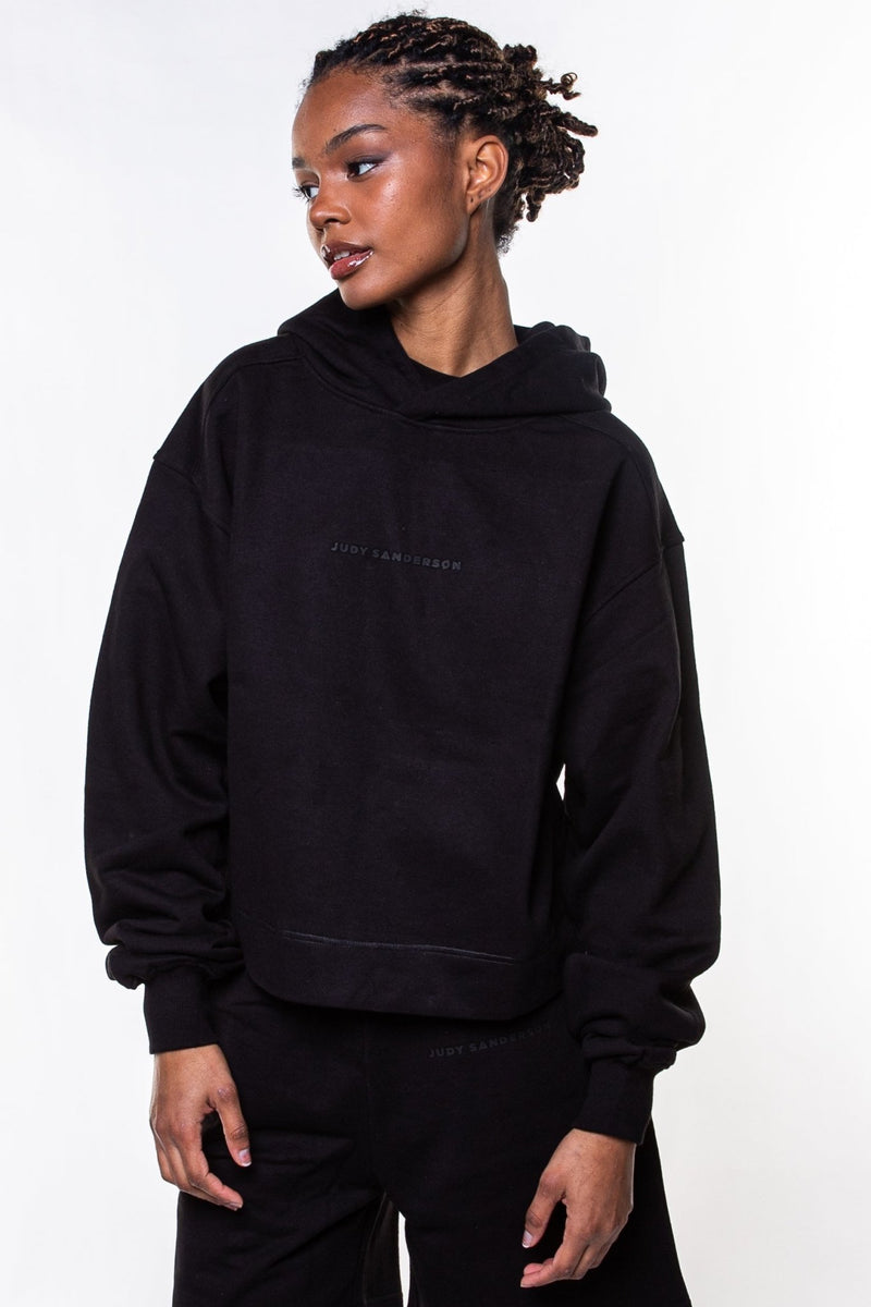 JUDY SANDERSON BLACK CROPPED HOODIE - Judy Sanderson